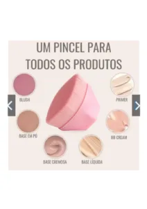 Pincel Kabuki de Maquiagem Rosa Aplicações