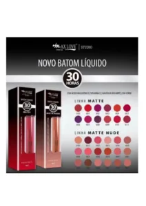 Max Love Batom Líquido 30 Horas Matte Cores