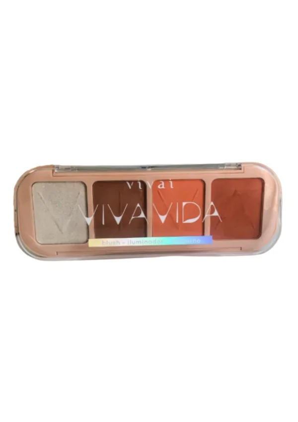 Vivai Viva a Vida Blush Iluminador Contorno Cor 1